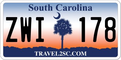 SC license plate ZWI178