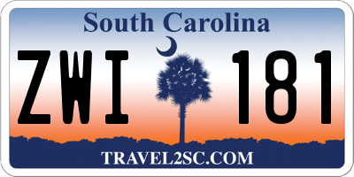 SC license plate ZWI181