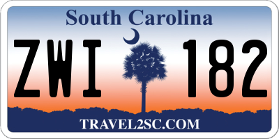 SC license plate ZWI182