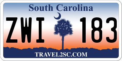 SC license plate ZWI183