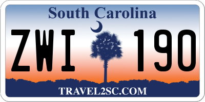 SC license plate ZWI190