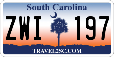 SC license plate ZWI197