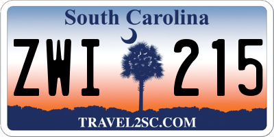 SC license plate ZWI215