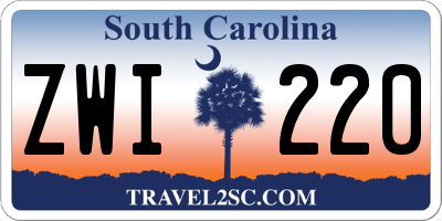 SC license plate ZWI220