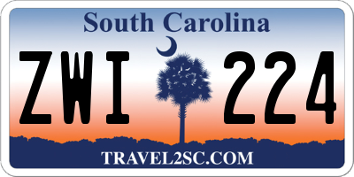 SC license plate ZWI224