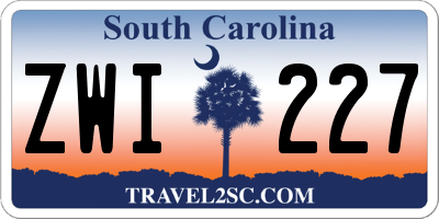 SC license plate ZWI227