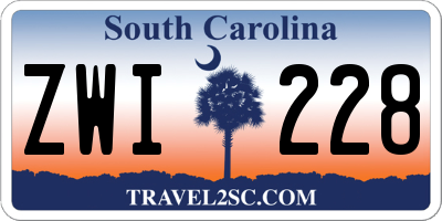 SC license plate ZWI228