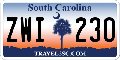 SC license plate ZWI230