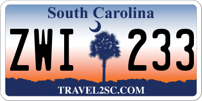SC license plate ZWI233