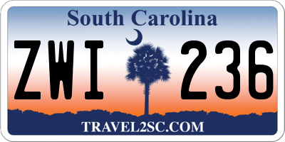 SC license plate ZWI236