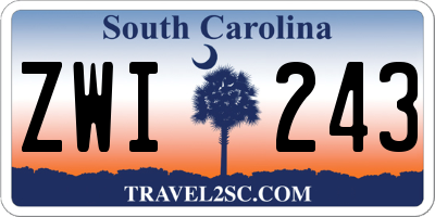 SC license plate ZWI243