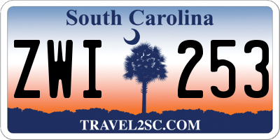 SC license plate ZWI253