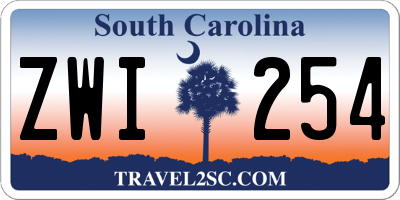 SC license plate ZWI254
