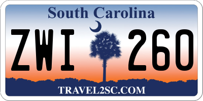 SC license plate ZWI260