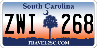 SC license plate ZWI268