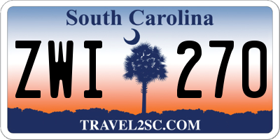 SC license plate ZWI270