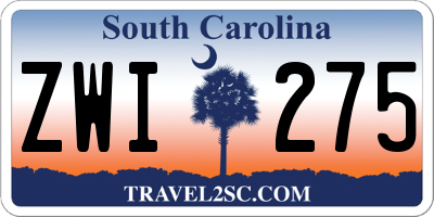 SC license plate ZWI275