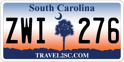 SC license plate ZWI276