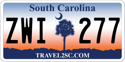 SC license plate ZWI277