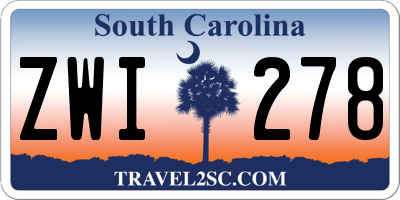 SC license plate ZWI278