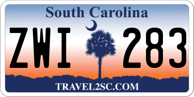 SC license plate ZWI283