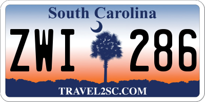 SC license plate ZWI286