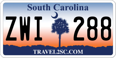 SC license plate ZWI288