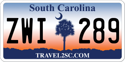 SC license plate ZWI289