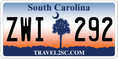 SC license plate ZWI292