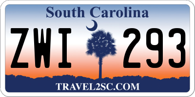 SC license plate ZWI293