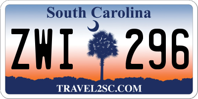 SC license plate ZWI296