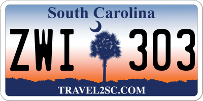 SC license plate ZWI303