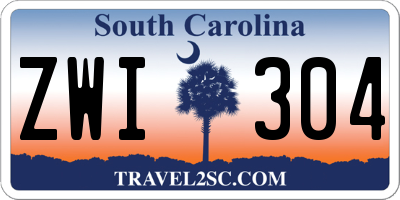 SC license plate ZWI304
