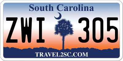 SC license plate ZWI305