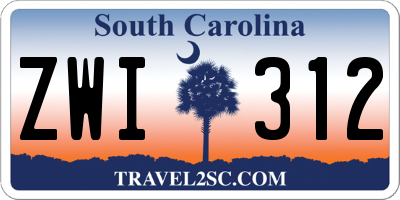 SC license plate ZWI312