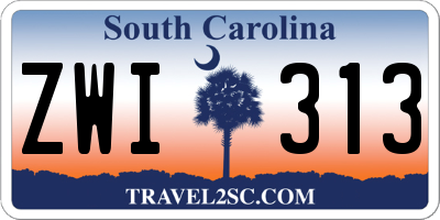 SC license plate ZWI313
