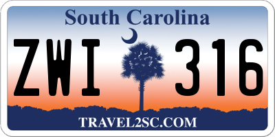 SC license plate ZWI316
