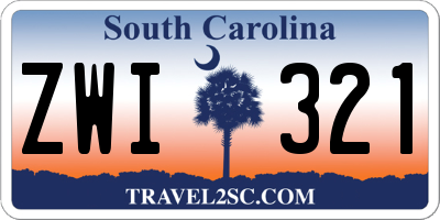 SC license plate ZWI321