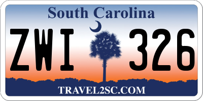 SC license plate ZWI326
