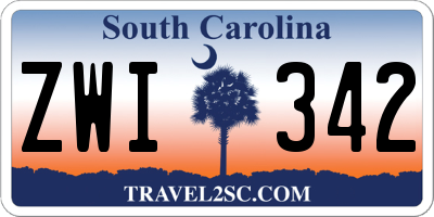 SC license plate ZWI342