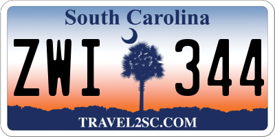 SC license plate ZWI344