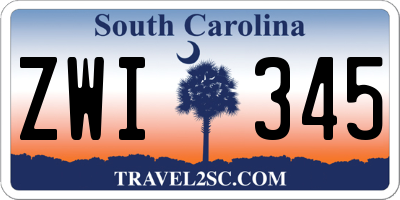 SC license plate ZWI345