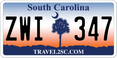 SC license plate ZWI347