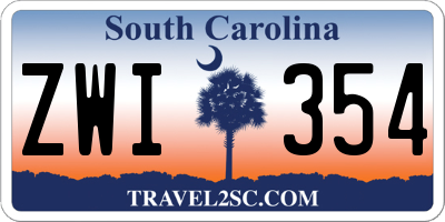 SC license plate ZWI354
