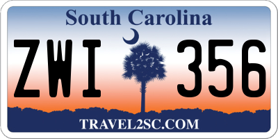 SC license plate ZWI356