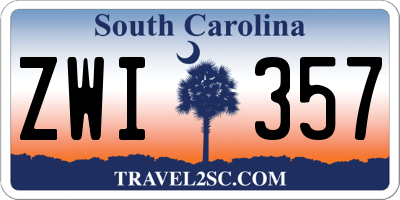 SC license plate ZWI357