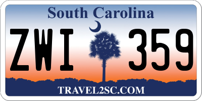 SC license plate ZWI359