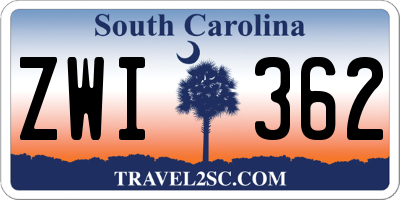 SC license plate ZWI362