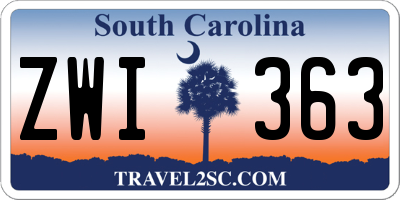SC license plate ZWI363