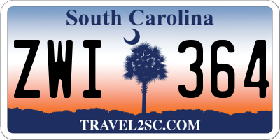 SC license plate ZWI364